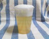 A picture of step 6 of Apple Jello--Looks Like a Glass of Beer.