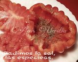 Foto del paso 6 de la receta Tomate relleno de gambas y mozarella