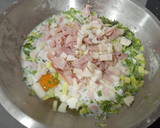 Foto del paso 4 de la receta: Quiche de jamón York, puerro y brócoli