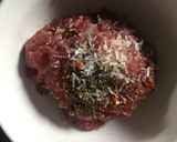 A picture of step 1 of Fried Beef Wrapped in Betel Leaves.