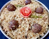 A picture of step 14 of Beef kofta and chana pulao.
