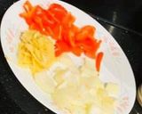 A picture of step 1 of Chilli masala tofu (healthy stated).