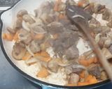 A picture of step 3 of Chickpea with mushrooms and lamb.