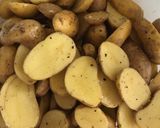 A picture of step 2 of Basil Oil Roasted Potatoes.