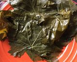 A picture of step 1 of Warak Enab Grape Leaves Egyptian Style.