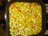 Arroz con pollo en cubos