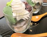 A picture of step 4 of A Japanese Confection: Namafu Parfait with An-mitsu and Oshiruko.