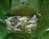 Foto langkah ke 8 dari resep Pepes bayam campur nasi telor.