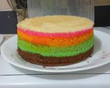 Foto langkah ke 7 dari resep Steamed Rainbow Cake 🌈.