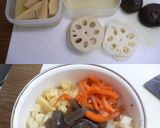 A picture of step 1 of Chirashizushi with Leftovers from Osechi.