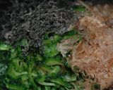 A picture of step 4 of Bitter Melon with Bonito Flakes and Shio-Kombu.