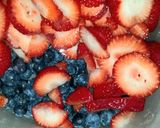 A picture of step 2 of SugaMamas Banana Pudding Featuring: Straw- & Blue-Berries W Grhm Crckr Crust!.