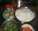 A picture of step 3 of Salmon Fried Rice Using Frozen Rice.