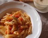 A picture of step 9 of Penne Arrabbiata with Fresh Tomatoes.