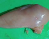 A picture of step 1 of Chicken vegetable steak.