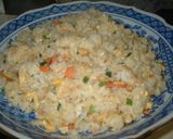A picture of step 9 of Salmon Fried Rice Using Frozen Rice.