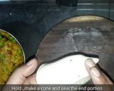A picture of step 10 of Samosa with aloo stuffing.