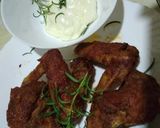 A picture of step 9 of Buffalo wings with mayo#wheatflourcontest#4wkschallenge.