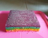 Foto langkah ke 6 dari resep Mini Roll Cake Rainbow / Bolu Gulung Pelangi Kukus Anti Gagal.