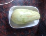 Foto del paso 6 de la receta: Zucchini relleno de carne, aceitunas negras y pimientos al gratín
