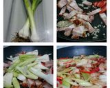 A picture of step 1 of Chinese Leeks With Roasted Pork In Chinese Wine.
