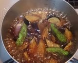 A picture of step 4 of Eggplant and Shishito Peppers Deep-fried and Simmered.