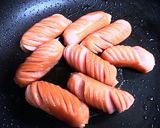 A picture of step 2 of Pan-fried Wiener Sausages (Recipe No. 3 with my secret sauce).