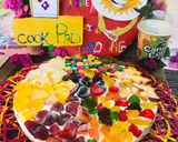 A picture of step 10 of Fruit and sweets cream 🍕 pizza.