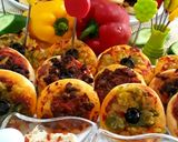 A picture of step 6 of Mini Pizzas with Various Toppings.