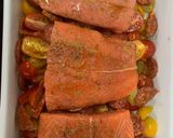Une image de l'étape 4 de Saumons rôties, tomates cerises et chorizo.