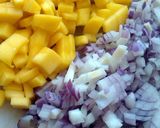 A picture of step 8 of Vickys Coconut Prawn Patties with Mango Salsa, GF DF EF SF NF.