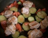 A picture of step 3 of A Harmony of Chicken, Aubergine and Tomato.