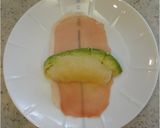 A picture of step 9 of Grapefruit and Avocado Wrapped In Cured Ham.