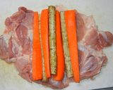 A picture of step 2 of Chicken Thigh Roll with Burdock Root and Carrots.