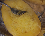 A picture of step 6 of Spaghetti made with spaghetti squash.