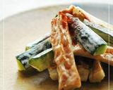 A picture of step 3 of Fragrant Yuzu Pepper Paste: Chikuwa Fish Stick and Cucumber with Mayonnaise and Cheese.