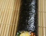A picture of step 5 of California Roll using Grilled Salmon.