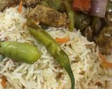A picture of step 8 of Chilli chicken with fried rice.