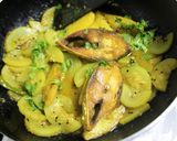 A picture of step 4 of Lau Ilish (Hilsa Fish cooked with Bottle Gourd - Bengali Style).