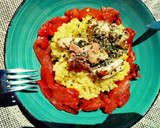 Foto del paso 5 de la receta: Arroz a la cúrcuma con pollo y pimientos asados