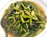 Foto langkah ke 7 dari resep Lauk 1 (ayam cabe ijo, tahu+ikan asin cabe ijo dan cah kangkung).