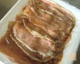 A picture of step 1 of Crispy Thinly Sliced Pork with Japanese Leeks and Salty Sauce.