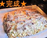 A picture of step 7 of Okonomiyaki in the Oven.
