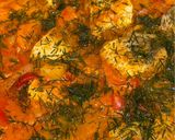 Фото кроку 5 до Хек з овочами на сковороді.