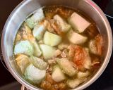 Hình bước làm 4 của món Canh Mướp Da Gà & Trứng Dằm Mắm Rau Sống - Bữa Cơm 10 Phút