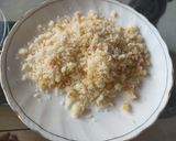 A picture of step 2 of Pista custard with banana jelly & plum jam.