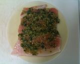 A picture of step 3 of Basil Pork Rolled in Gyoza Skins.