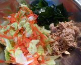 A picture of step 3 of Cabbage, Tuna and Wakame Seaweed Salad With Mayonnaise-Ponzu Dressing.