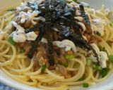A picture of step 5 of Natto and Umeboshi Spaghetti.