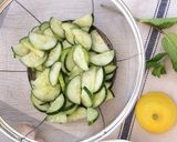 A picture of step 2 of Salmon with Minted Creamy Cucumbers and Fresh Pita.